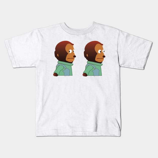 Awkward Look Monkey Puppet Kids T-Shirt by FlashmanBiscuit